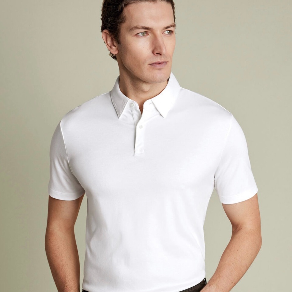 Charles Tyrwhitt White Polo Shirt Slim Fit